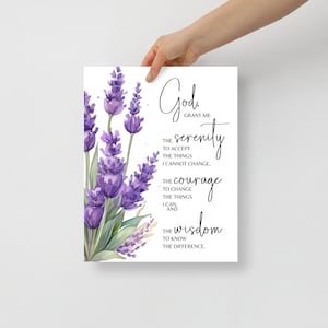 Serenity Prayer Print, AA Prayer Print, Serenity Prayer Wall Art, Inspirational Print