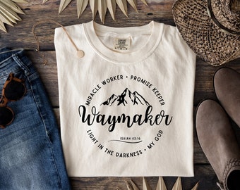 Camiseta cristiana Waymaker • Camiseta de adoración Comfort Colors