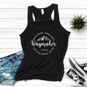 Waymaker Tank Top • Miracle Worker • Light in the Darkness •  Flowy Racerback Inspirational Tank Top • Worship Tank • My God Tank Top