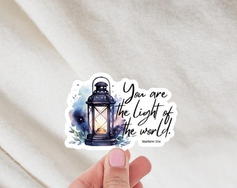 You Are The Light of The World Sticker • Matthew Bible Verse Sticker • Catholic Gift • Water Bottle Sticker • Christian Gift • Be the Light