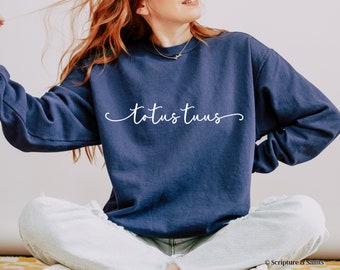 Suéter Totus Tuus • Sudadera católica Virgen María • Suéter mariano para mujer