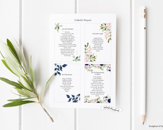 Catholic Prayer Cards, First Communion, Prayers INSTANT DOWNLOAD - Etsy ...
