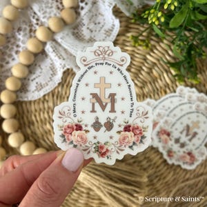 Pegatina transparente de vinilo con diseño floral de la Medalla Milagrosa, pegatina de la Virgen María, imán, regalo católico, SS4 imagen 10