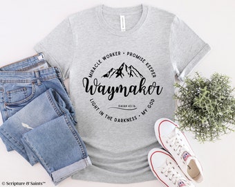 Camiseta Waymaker • Versículo bíblico de Isaías 46, Ropa cristiana, Camiseta de adoración