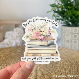 Pegatina de vinilo de Santa Catalina de Siena: regalo católico