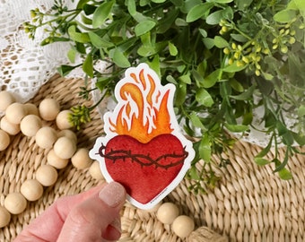 Imán del Sagrado Corazón de Jesús, pegatina católica, regalo de Primera Comunión