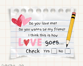 Check Yes or No Valentine Country PNG