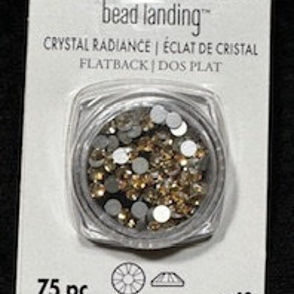 Bead Landing 75 Piece Golden Honey European Crystals Flat Back Made in Austria Jewelry Making Jewelry Finding New in Sealed Package