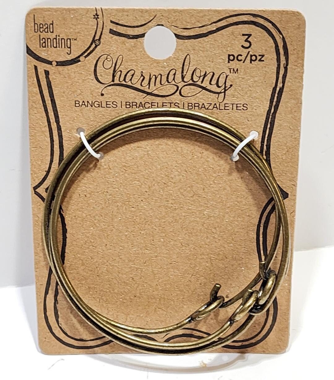 Bead Landing Charmalong 3 Piece Bangles Bracelet Bronze Tone Etsy