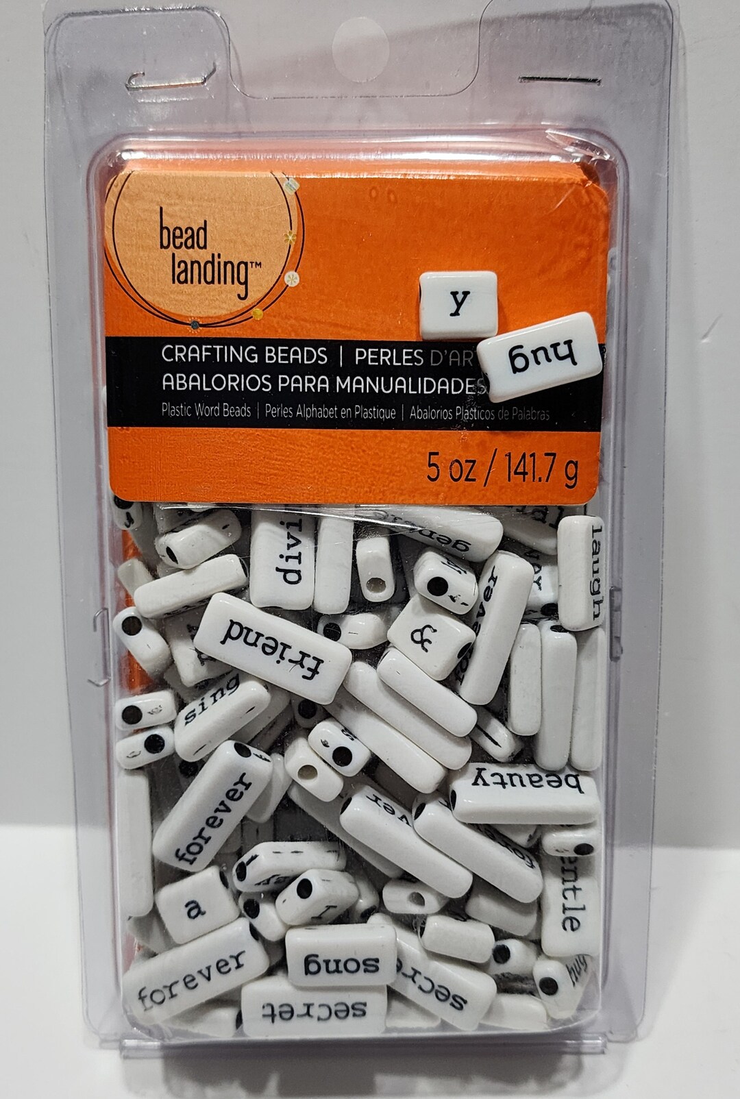 Bead Landing Crafting Plastic Word Beads With Holes White Black