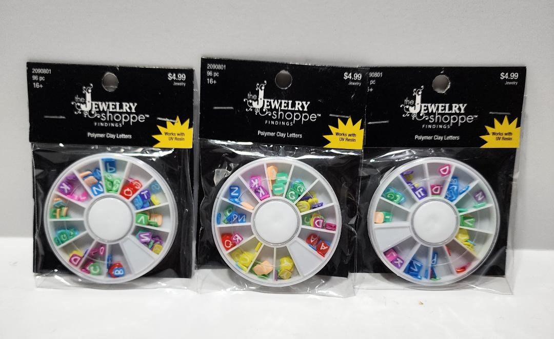 The Jewelry Shoppe Findings 3 Packs of Polymer Clay Letters 96 Piece