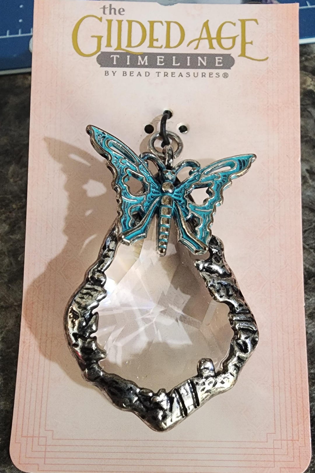 The Gilded Age Timeline by Bead Treasures Blue Enamel Butterfly Clear ...