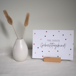 Karte zum Kindergeburtstag | Hurra, ich bin ein Geburtstagskind! - Konfetti | Postkarte A6, Klappkarte