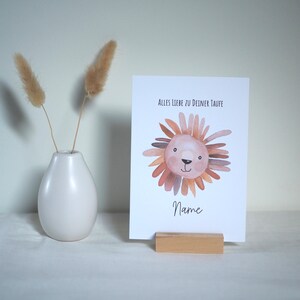 Carte de baptême | Joyeux baptême, Léo | Carte postale, carte pliante - personnalisable