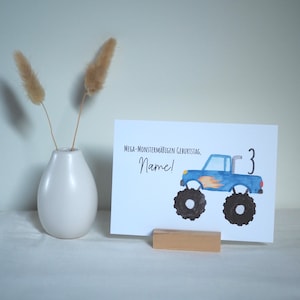 Karte zum Kindergeburtstag | Mega-Monstermäßigen Geburtstag, Monstertruck | Postkarte, Klappkarte - personalisierbar
