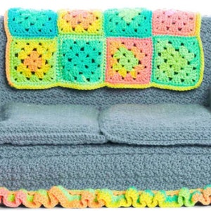 Crochet Cat Bed pattern-skill easy Crochet Cat couch 24Lx16w12t easily fits most cats-works for mid morning cat nap-mid afternoon nap image 3