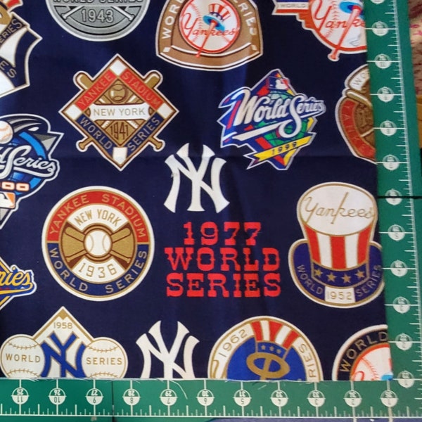 MLB Yankees World Series fat quarters, Yankees  quilt cotton licensed by MLB and NY Yankees