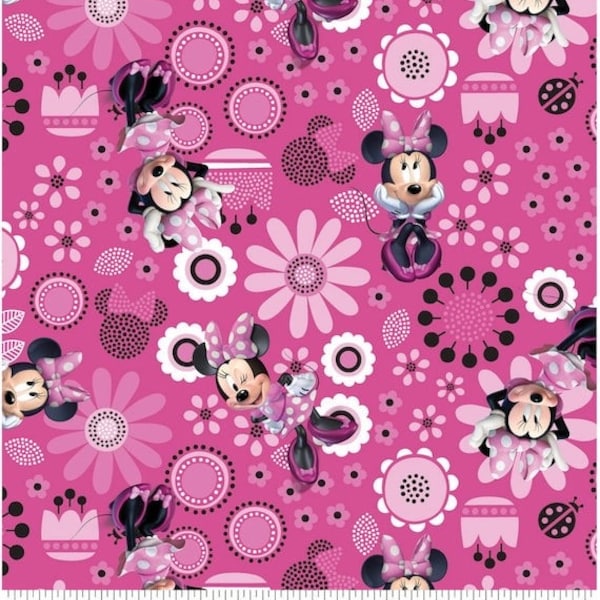 Retro Minnie Mouse fabric fat quarters or yard *precut. note below in description quilt cotton, Disney licensed characters