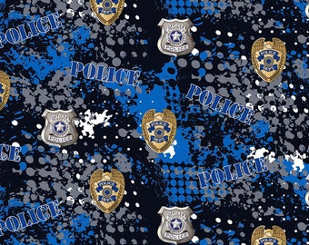 Police design-allover police design 100 percent quilt Cotton-shows police badge