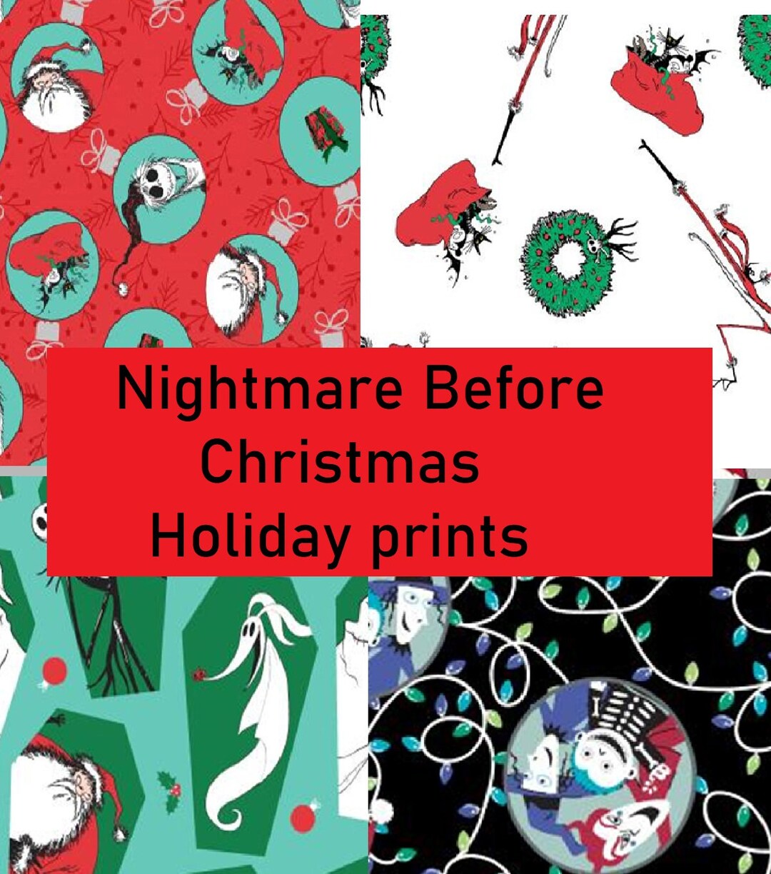 Nightmare Before Christmas Fat Quarter Bundle Christmas Quilt Etsy