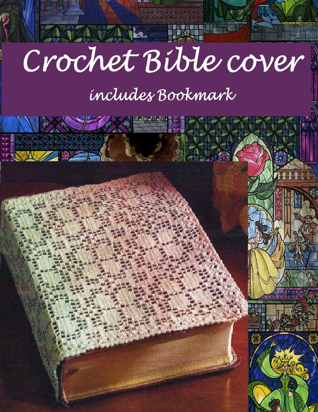 6 Religious Crochet Patterns, Beautiful Altar Cloths Filet Crochet Patterns. Vintage 1930s Bible