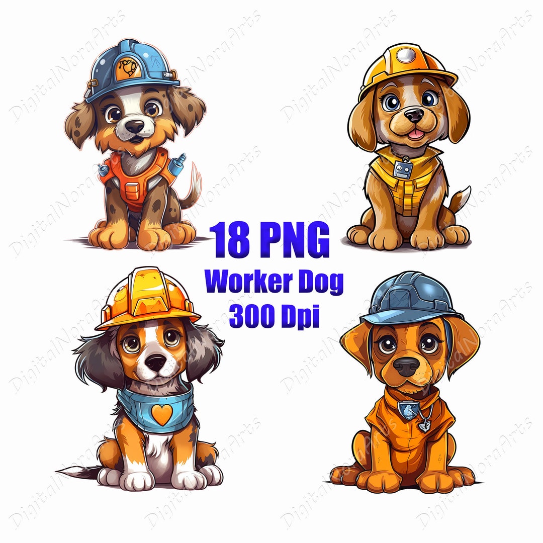 Worker Dog ,logo,clipart,png,t-shirt Design ,graffiti Style,vector ...