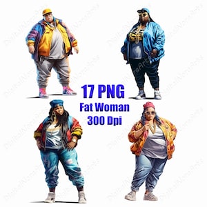 Fat Woman,Logo,Clipart,png,T-Shirt-Design,Graffiti-Stil,Vektorgrafik,DigitalNoraArts