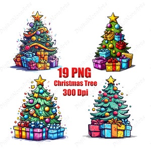 Albero di Natale, logo, clipart, png, design per maglietta, stile graffiti, illustrazione vettoriale, DigitalNoraArts