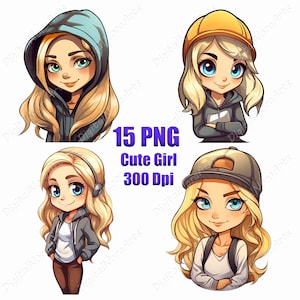 Cute girl,logo,clipart,png,T-shirt design ,graffiti style,vector illustration,DigitalNoraArts