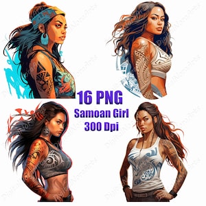 Samoan girl,logo,clipart,png,T-shirt design ,graffiti style,vector illustration,DigitalNoraArts
