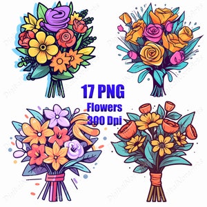 Fiori, logo, clipart, png, design t-shirt, stile graffiti, illustrazione vettoriale, DigitalNoraArts