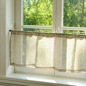 Farmhouse curtain linen natural beige | French country curtains custom made | Extra wide curtains