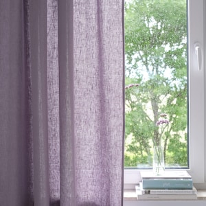 Linen curtains |  Custom curtains purple  | Linen tab top curtains | Extra long curtains