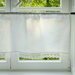 Linen cafe curtains | Cafe curtains | Custom made curtains for kitchen