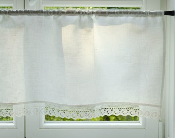Linen cafe curtains | Cafe curtains | Custom made curtains for kitchen