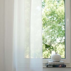 Sheer curtains | Linen curtains | Custom curtains extra long milky white | Extra wide curtains