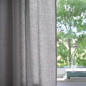 Linen curtains |  Custom curtains light gray | Extra long curtains | Linen curtain panels