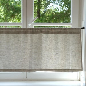 Cafe curtains | Linen cafe curtains |  Cafe curtains for kitchen natural beige
