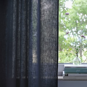 Linen curtains |  Custom curtains blue | Linen tab top curtains | Extra long curtains