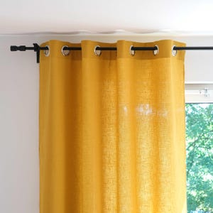 Yellow Linen Curtain |  Linen curtain panels | Custom curtains | Extra long wide curtains