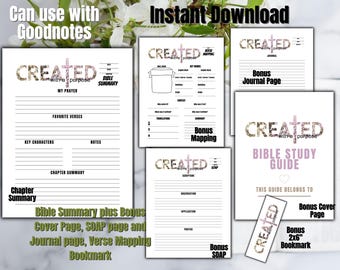 Printable Bible Study Bundle, Verse Mapping Printable Bible Study Guide, Faith Study Guide, Christian Study Guide, Colorful Bible Study