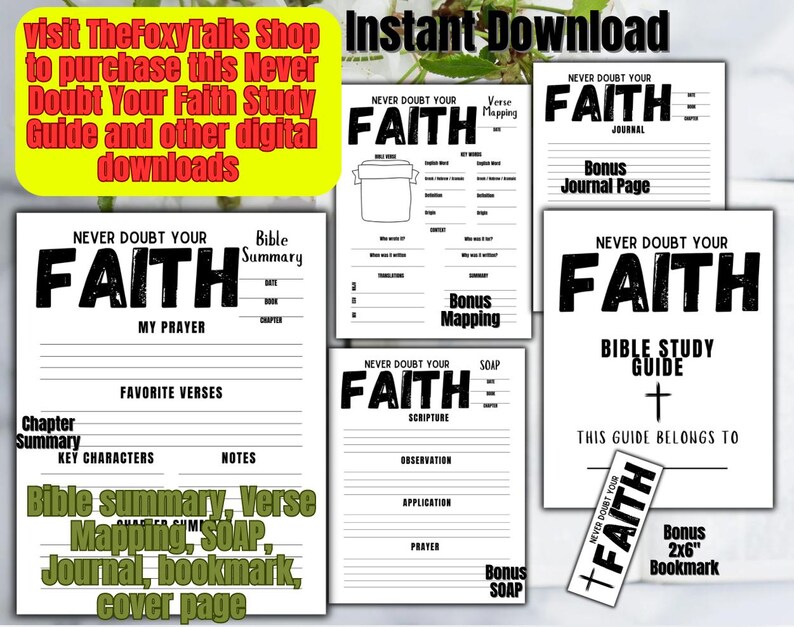 Printable Bible Study Bundle, Verse Mapping Printable Bible Study Guide ...