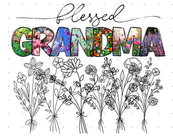 Mormors trädgård PNG, välsignad mormor design, mormor digital nedladdning, DYI mormor sublimering nedladdning, välsignad mormor sublimering png