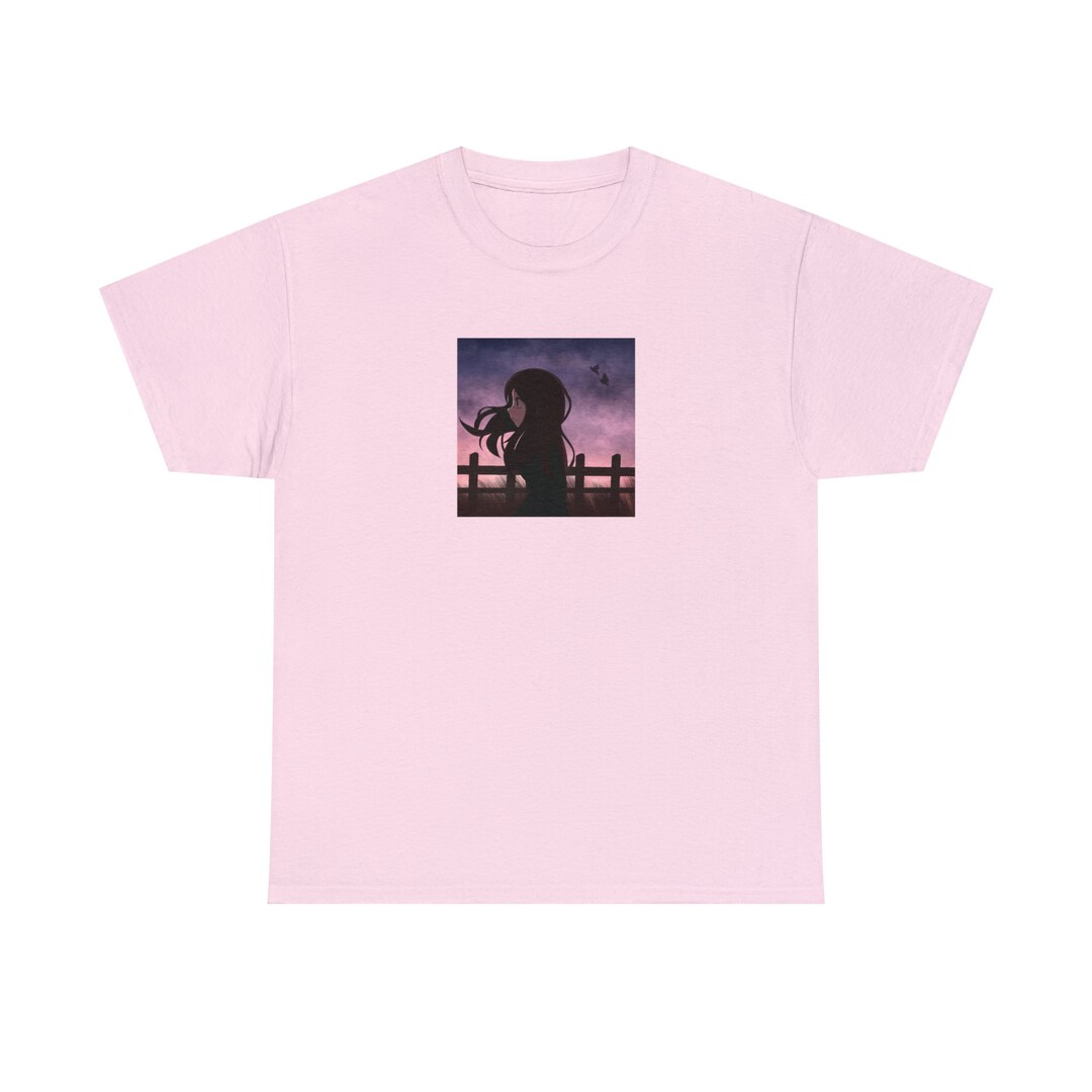 Anime Girls Graphic Print Short Sleeve Girls Tee