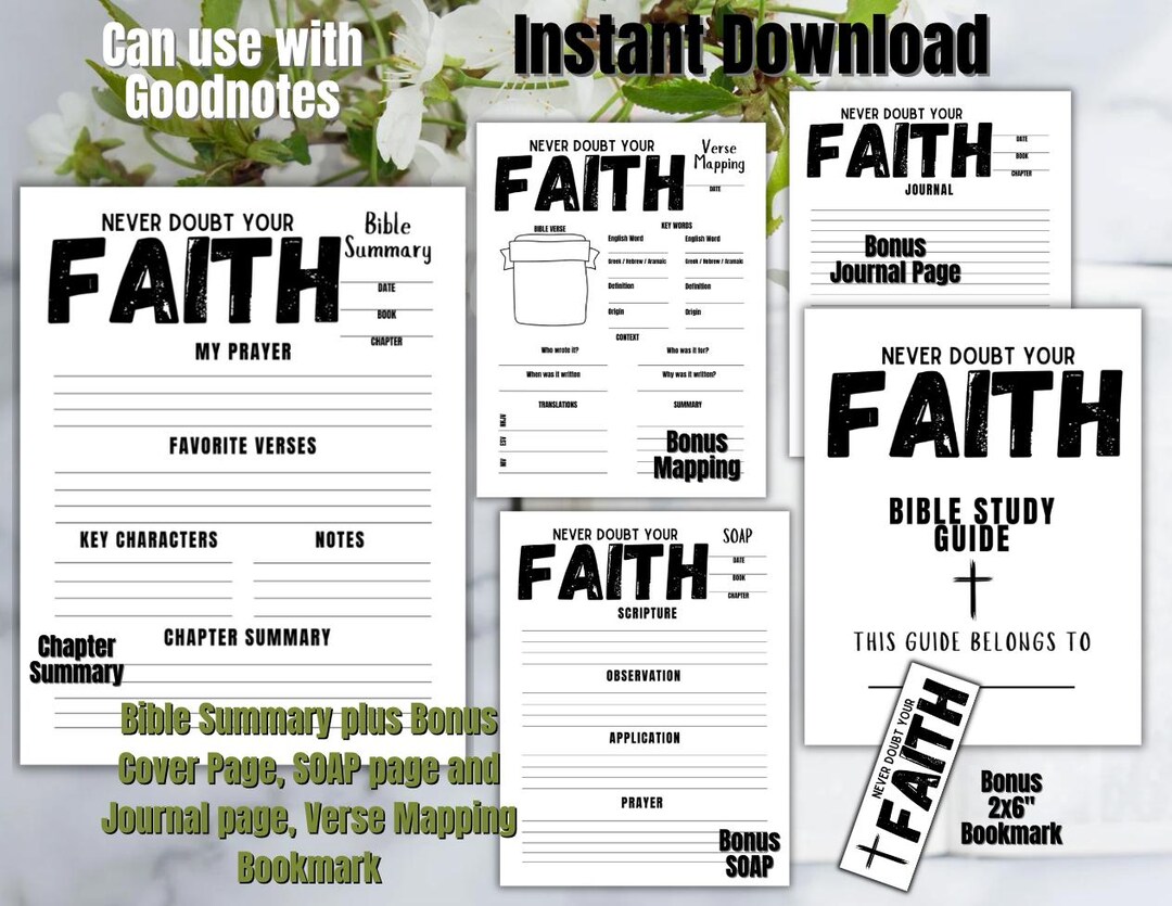 Printable Bible Study Bundle, Verse Mapping Printable Bible Study Guide ...