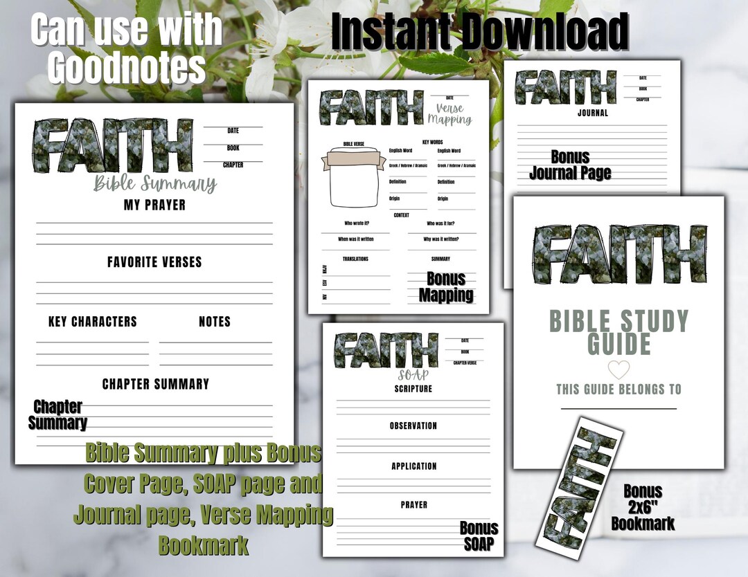 Printable Bible Study Bundle, Verse Mapping Printable Bible Study Guide ...