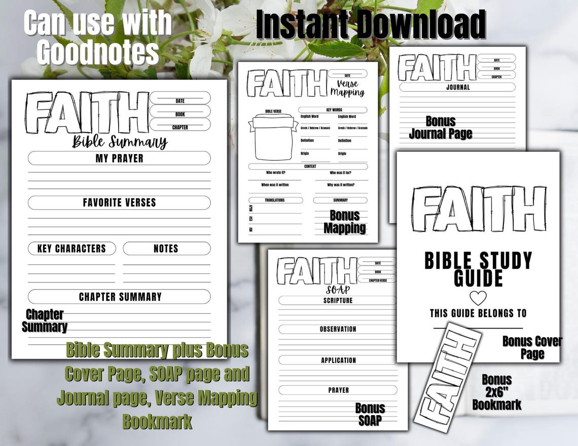Printable Bible Study Bundle, Verse Mapping Printable Bible Study Guide ...