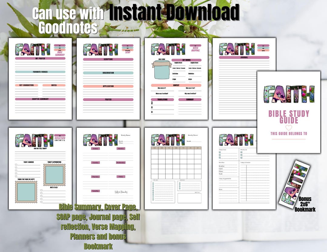 Printable Bible Study Bundle, Verse Mapping Printable Bible Study Guide ...