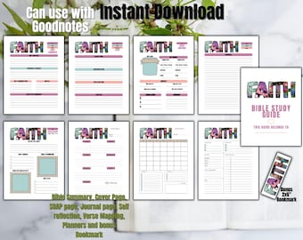 Printable Bible Study Bundle, Verse Mapping Printable Bible Study Guide, Faith Study Guide, Christian Study Guide, Colorful Bible Study