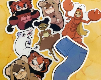 Foxy and Teddy Stickers- individual and set